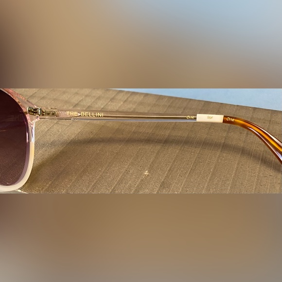 Brand New TOMS Milky Pink Crystal Fade BELLINI Sunglasses Violet Sun Lenses - Picture 3 of 8